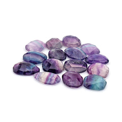 Natural Fluorite Smooth Rose Cut Gemstones | Freeform Rose Cut for Jewelry Making - 15 Pieces