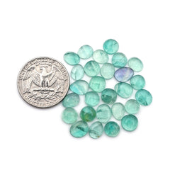 Natural Russian Green Fluorite Smooth Cabochon Gemstones | Freeform Cabochon for Jewelry Making - 27 Pieces