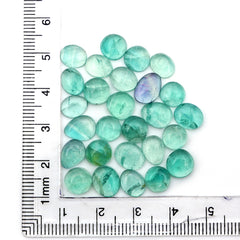 Natural Russian Green Fluorite Smooth Cabochon Gemstones | Freeform Cabochon for Jewelry Making - 27 Pieces