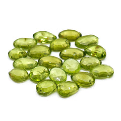 Peridot Rosecut Cabochons | Freeform Natural Green Gemstones For Jewelry - 20 Pieces