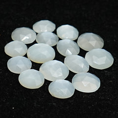 White Moonstone Rose Cut Cabochons | Mix Shape Gemstone For Jewelry Making - 15 Pieces