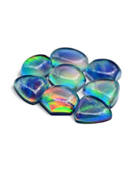Aurora Opal Doublet Cabs | Iridescent Fire Cabochons For Jewelry Making - 8 Pieces