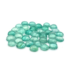 Natural Russian Green Fluorite Smooth Gemstones | Freeform Cabochons for Jewelry Making - 35 Pieces