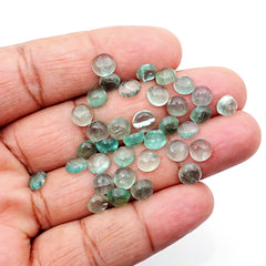 Natural Russian Green Fluorite Smooth Gemstones | Freeform Cabochons for Jewelry Making - 35 Pieces