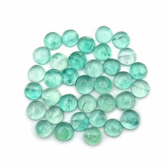 Natural Russian Green Fluorite Smooth Gemstones | Freeform Cabochons for Jewelry Making - 35 Pieces
