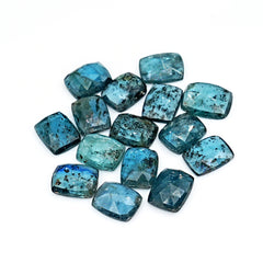 Teal Moss Kyanite Rosecut Cushion Cabochons | Earthy Elegance in Every Facet - 15 Pieces