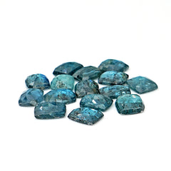 Teal Moss Kyanite Rosecut Cushion Cabochons | Earthy Elegance in Every Facet - 15 Pieces