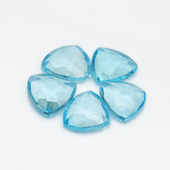 Sky Blue Topaz Rose Cut Trillion Gemstone | Faceted Crystal for Fine Jewelry - 5 pieces