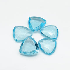 Sky Blue Topaz Rose Cut Trillion Gemstone | Faceted Crystal for Fine Jewelry - 5 pieces