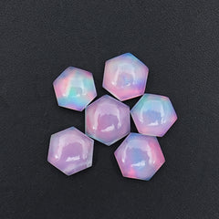 Aurora Opal Doublet Cabochons | Hexgon-Shaped Gemstone for Statement Jewelry -6 Pieces