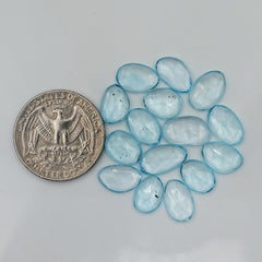 Sky Blue Topaz Rose Cut Freeform Cabochons | Shimmering Sky-Toned Elegance - 15 Pieces