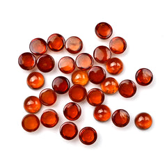 Natural Spessartine Garnet Smooth Cabochons | Round Flat Back Gemstones – 30 Pieces