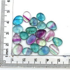 Natural Fluorite Smooth Rose Cut Gemstones | Freeform Rose Cut for Jewelry Making - 20 Pieces