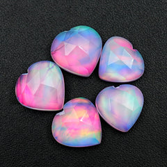 Aurora Opal Doublet Heart Shape Rosecut | Iridescent Love in Every Facet - 5 Pieces