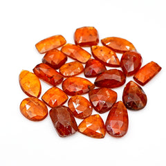 Orange Kyanite Rosecut Gemstones | Vibrant Sunset in Mixed Shapes - 22 Pieces