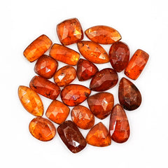 Orange Kyanite Rosecut Gemstones | Vibrant Sunset in Mixed Shapes - 22 Pieces