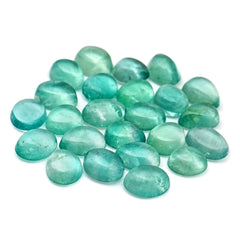 Natural Russian Green Fluorite Smooth Cabochon Gemstones | Freeform Cabochon for Jewelry Making - 24 Pieces