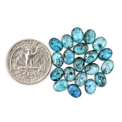 Organic Teal Moss Kyanite Rosecut | Oval Gemstones for Jewelry - 20 pieces
