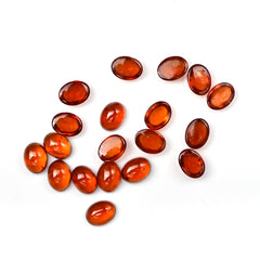 Natural Spessartine Garnet Smooth Cabochons | Oval Flat Back Gemstones – 20 Pieces