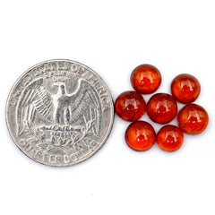 Natural Spessartine Garnet Smooth Cabochons | Round Flat Back Gemstones – 7 Pieces