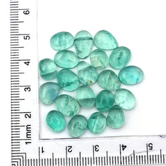 Natural Russian Green Fluorite Smooth Cabochon Gemstones | Freeform Cabochon for Jewelry Making - 20 Pieces