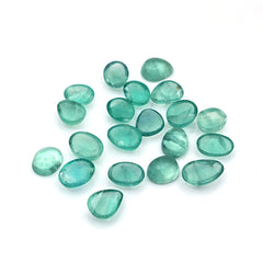 Natural Russian Green Fluorite Smooth Cabochon Gemstones | Freeform Cabochon for Jewelry Making - 20 Pieces
