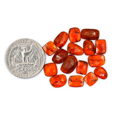 Natural Orange Kyanite Gems | Faceted Freeform Cabochons for Artisan Jewelry - 16 Pieces