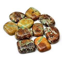 Nevada Turquoise Cabochons | Natural Brown Matrix Turquoise for Jewelry - 10 Pieces