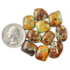 Nevada Turquoise Cabochons | Natural Brown Matrix Turquoise for Jewelry - 10 Pieces