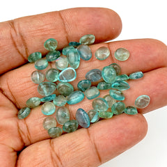 Natural Russian Green Fluorite Smooth Cabochon Gemstones | Freeform Cabochon for Jewelry Making - 45 Pieces