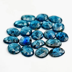 Oval Rose Cut Teal Moss Kyanite Gemstone | Natural Cabochons for Jewelry Making - 20 pieces