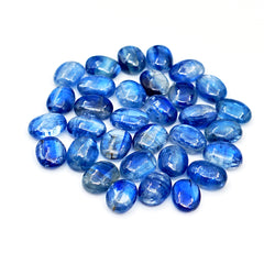 Deep Blue Kyanite Oval Cabs | Natural Polished Cabochons for Jewelry - 33 Pieces