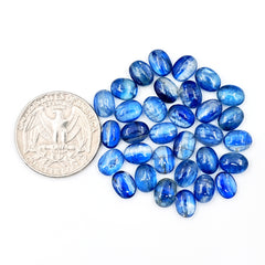 Deep Blue Kyanite Oval Cabs | Natural Polished Cabochons for Jewelry - 33 Pieces