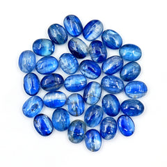 Deep Blue Kyanite Oval Cabs | Natural Polished Cabochons for Jewelry - 33 Pieces