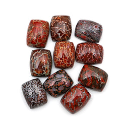 Dinosaur Bone Cushion Cabochons | Rare Fossil Gem with Natural Patterning - 10 Pieces