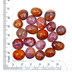 Mookaite Rose Cut Oval Cabochons | Flat Back Rose Cut Cabs for Jewelry Making - 20 Pieces