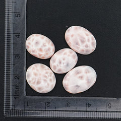 Natural Pink Larimar Smooth Cabs | Oval Shapes Gems With Soft Pink & Plum Tones - 5 Pices