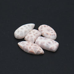 Natural Pink Larimar Smooth Cabochon | Mixed Shapes Gems With Soft Pink & Plum Tones - 5 Pices