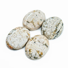 Ocean Jasper Oval Cabochons With Orbicular Patterns | Natural Polished Stones - 4 Pieces
