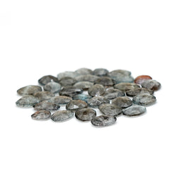 Moss Aquamarine Rose Cut Gemstones | Freeform Faceted Cabs for Jewelry Making - 34 Pieces