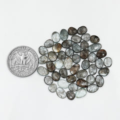 Moss Aquamarine Rose Cut Gemstones | Freeform Crystals for Handmade Jewelry - 47 Pieces