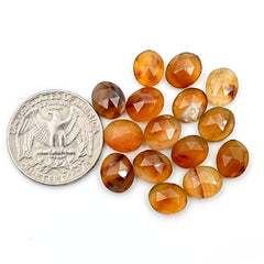 Montana Agate Rose Cut Oval Cabochon | Natural Loose Gemstone for Jewelry Making - 15 Pieces