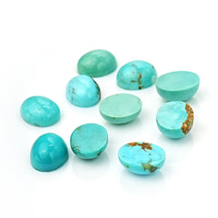 Kingman Turquoise Oval Cabochons | Blue Gemstone For Jewelry Making - 10 Pieces