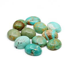 Kingman Mohave Turquoise Cabs | Freeform Arizona Gemstones for Jewelry Making - 11 Pieces