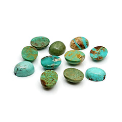 Kingman Mohave Turquoise Cabs | Freeform Arizona Gemstones for Jewelry Making - 11 Pieces