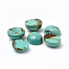 Kingman Turquoise Oval Gemstone | Smooth Cabochons for Jewelry Crafting - 6 Pieces