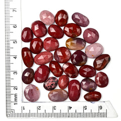 Mookaite Rosecut Freeform Cabochons | Natural Jasper Gemstones for Jewelry Making - 30 Pieces