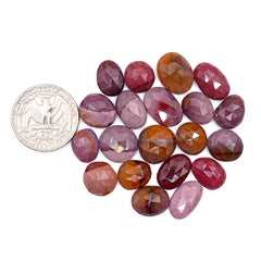 Mookaite Rose Cut Oval Cabochons | Flat Back Rose Cut Cabs for Jewelry Making - 20 Pieces