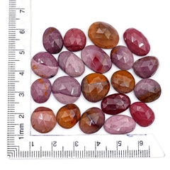 Mookaite Rose Cut Oval Cabochons | Flat Back Rose Cut Cabs for Jewelry Making - 20 Pieces