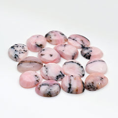 Pink Opal Rosecut Cabochons | Peruvian Pink Gemstones for Jewelry Making - 15 pieces